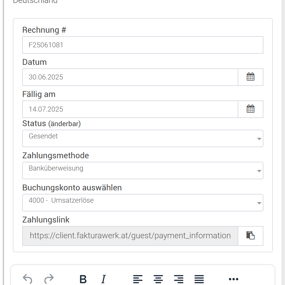 Platobný odkaz Anwendung