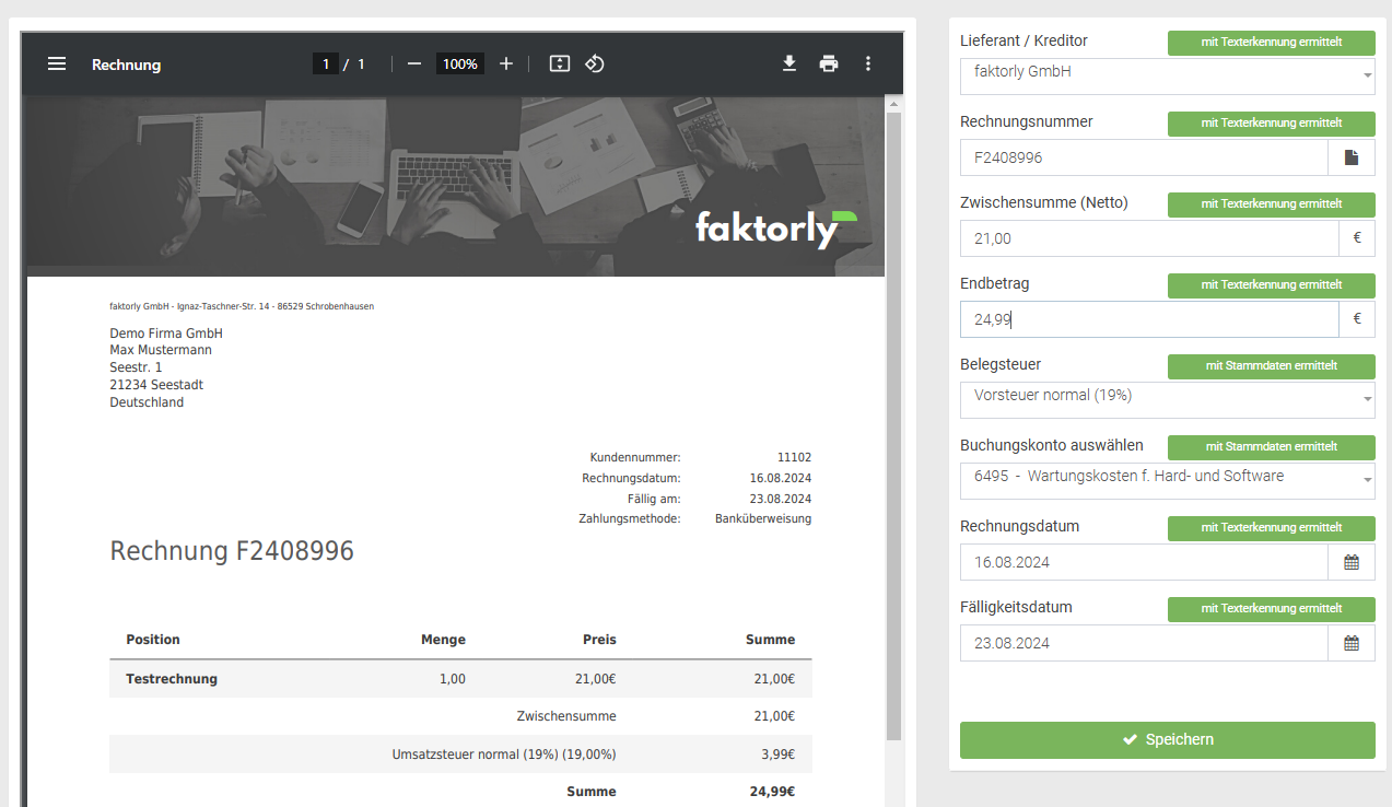 Doklady und Účtovníctvo mit faktorly